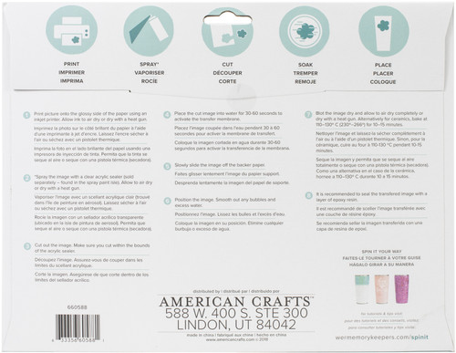 We R Memory Keepers Spin It Water Slide Paper 4/Pkg- - WR660588