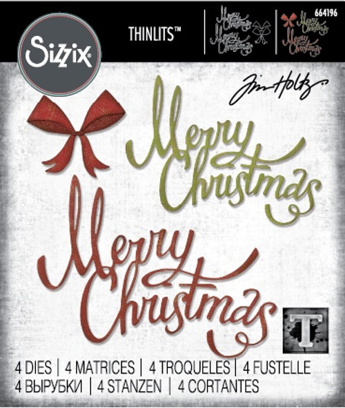 Sizzix Thinlits Dies By Tim Holtz-Christmas Ribbon - 664196 - 630454258438