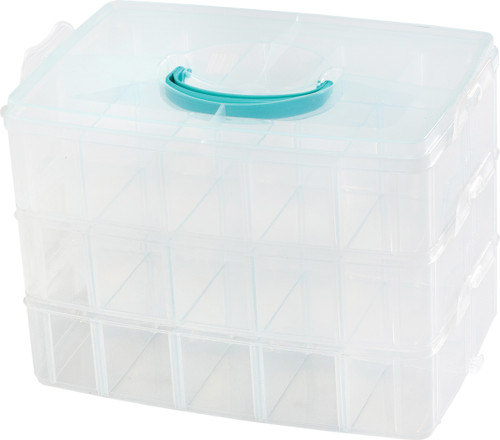 We R 3-Tier Snap Box Translucent Plastic Storage-10.2"X6.6"X7.3" Case - WR660742