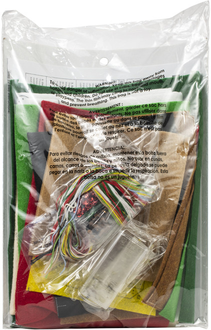 Bucilla Felt Stocking Applique kit 18" Long-Santa Is Here W/Lights - 86893 Bucilla Felt Stocking Applique kit 18" Long-Santa Is Here W/Lights - 86893