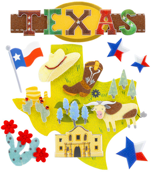 Jolee's Boutique Dimensional Stickers-Texas - E5021858