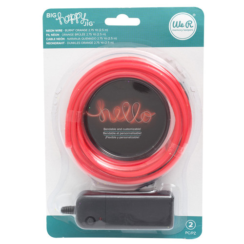 We R Memory Keepers Big Happy Jig Neon Wire 2pcs-Burnt Orange - BHJNW-697 - 633356606970