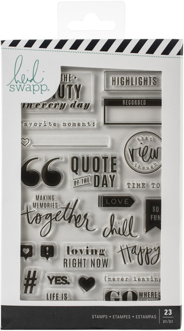 Heidi Swapp Color Fresh Clear Stamps-Words & Icons - HS314556 - 718813145565