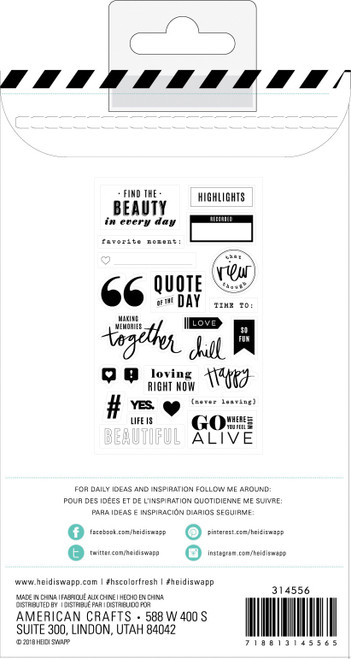 Heidi Swapp Color Fresh Clear Stamps-Words & Icons - HS314556 Heidi Swapp Color Fresh Clear Stamps-Words & Icons - HS314556