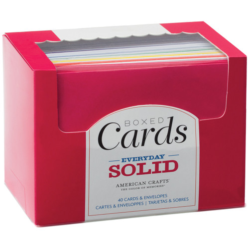 American Crafts A2 Cards W/Envelopes (4.375"X5.75") 40/Box-Everyday Solid - 366247