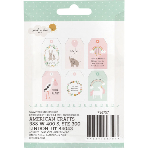 Pebbles Peek-A-Boo You Girl Cardstock Tags 24/Pkg-Girl, 6 Designs/4 Each - 736757