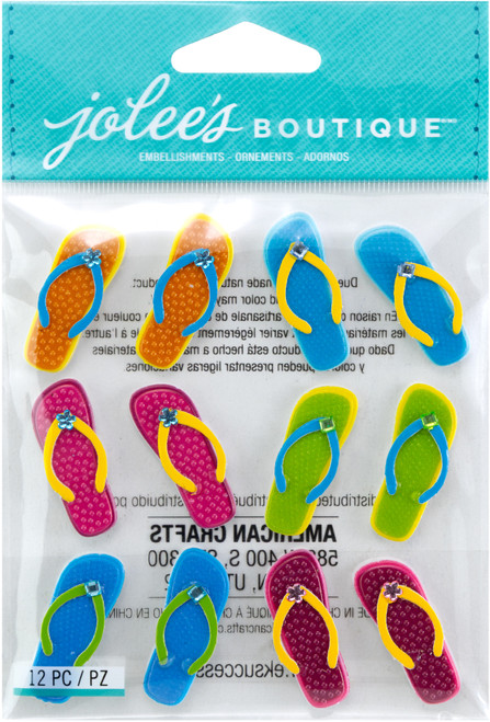Jolee's Cabochon Dimensional Repeat Stickers-Flip-Flops - E5020821 - 015586890235