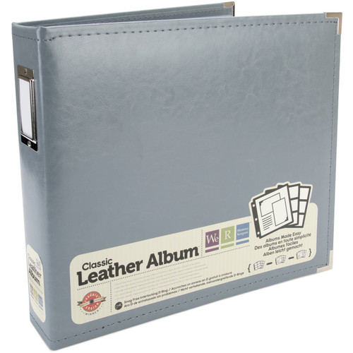 We R Classic Leather D-Ring Album 12"X12"-Charcoal - WRRING12-60905