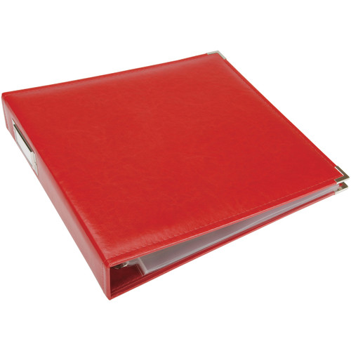 We R Classic Leather D-Ring Album 12"X12"-Real Red - WRRING12-60920