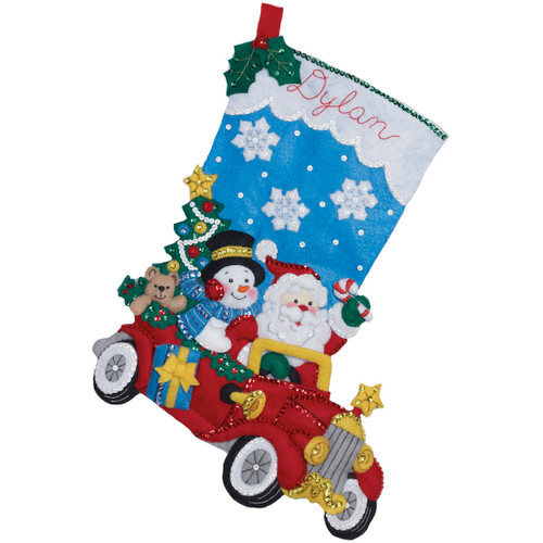 Bucilla Felt Stocking Applique Kit 18" Long-Holiday Drive - 86451 Bucilla Felt Stocking Applique Kit 18" Long-Holiday Drive - 86451