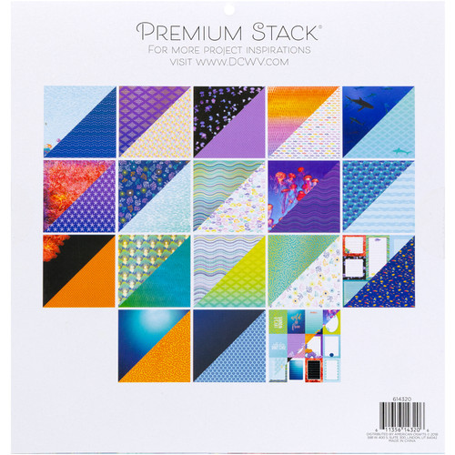 DCWV Double-Sided Cardstock Stack 12"X12" 36/Pkg-Ocean Wonder, 18 Designs/2 Each - PS614320