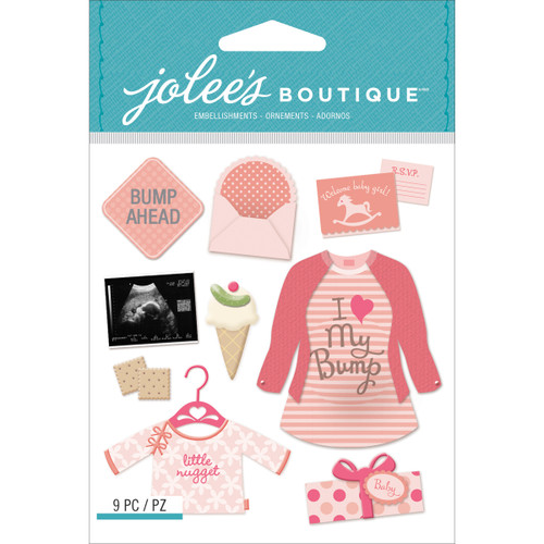 Jolee's Boutique Dimensional Stickers-Baby Girl Pregnancy - E5021616 - 015586977080