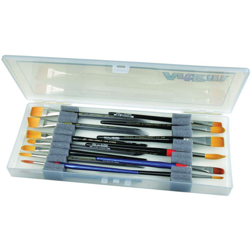 ArtBin Brush Box-14"X6"X1.25" Translucent - KW903 ArtBin Brush Box-14"X6"X1.25" Translucent - KW903
