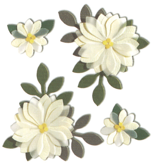 Jolee's Boutique Dimensional Stickers-Vanilla Flowers - SPJC-034