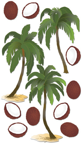 Jolee's Le Grande Dimensional Stickers-Coconut Palms - E5050066