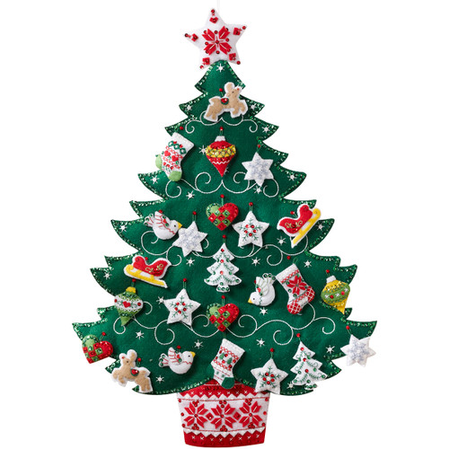 Bucilla Advent Calendar Felt Applique Kit-Nordic Tree - 86584