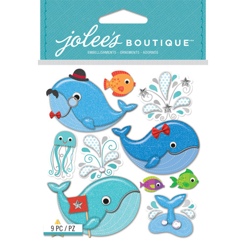 Jolee's Boutique Dimensional Stickers-Cutesy Whales - E5021938 - 015586969078