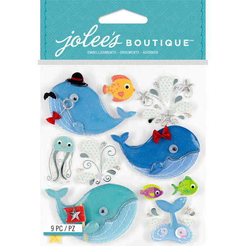 Jolee's Boutique Dimensional Stickers-Cutesy Whales - E5021938 - 015586969078