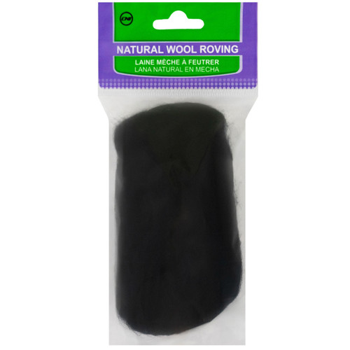 Clover Natural Wool Roving .3oz-Black - 79R-7932 - 051221507328