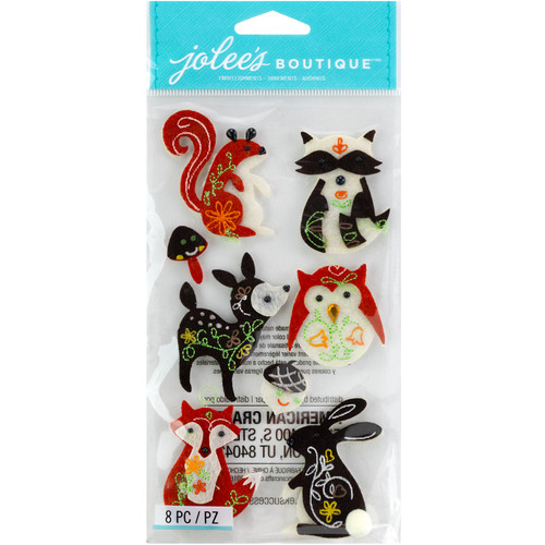 Jolee's Le Grande Dimensional Stickers-Woodland Felt Animals - E5051034 - 015586969122