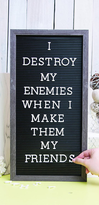DCWV Framed Letterboard 10"X20"-Gray Stained W/Black Insert - LB006005