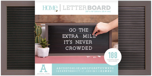 DCWV Framed Letterboard 20"X10"-Gray Stained W/Black Insert - LB006009 - 611356314675