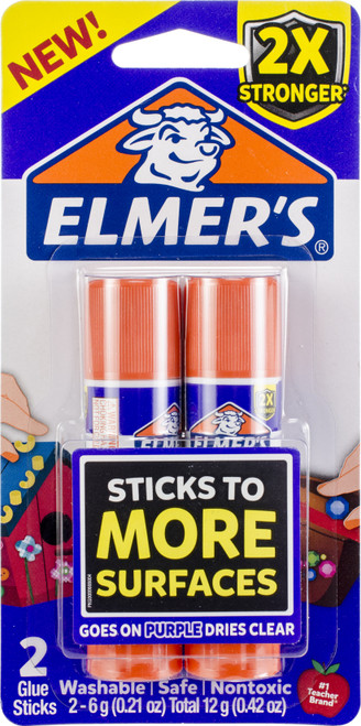 Elmer's Extra Strength Glue Sticks 2/Pkg-.21oz Each - 2027010 - 026000183048