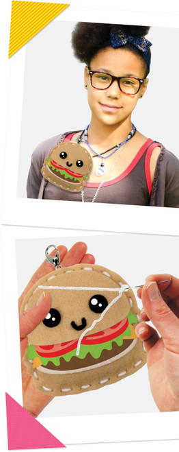 Colorbok Sew Cute! Felt Backpack Clip Kit-Burger - SEWMINI-73961 Colorbok Sew Cute! Felt Backpack Clip Kit-Burger - SEWMINI-73961
