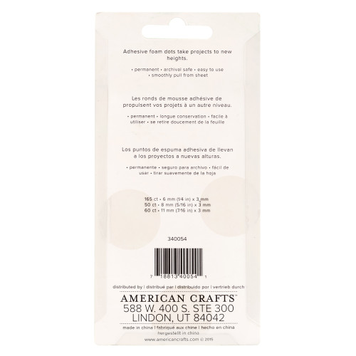 Sticky Thumb Dimensional Adhesive Foam 275/Pkg-Black Dots, Assorted Sizes - ST340054