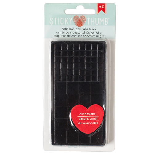 Sticky Thumb Dimensional Adhesive Foam 272/Pkg-Black Tabs, Assorted Sizes - ST340055 - 718813400558