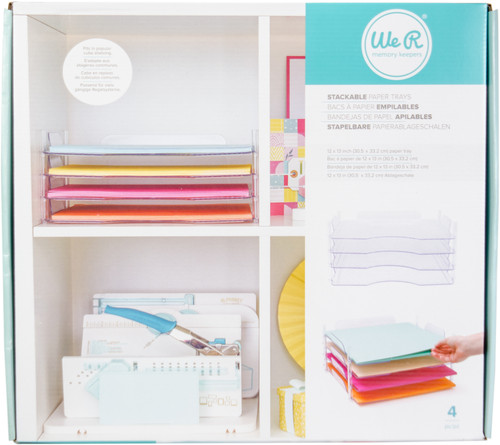 We R Stackable Acrylic Paper Trays 4/Pkg-Clear 12"X13" - 660476 - 633356604761