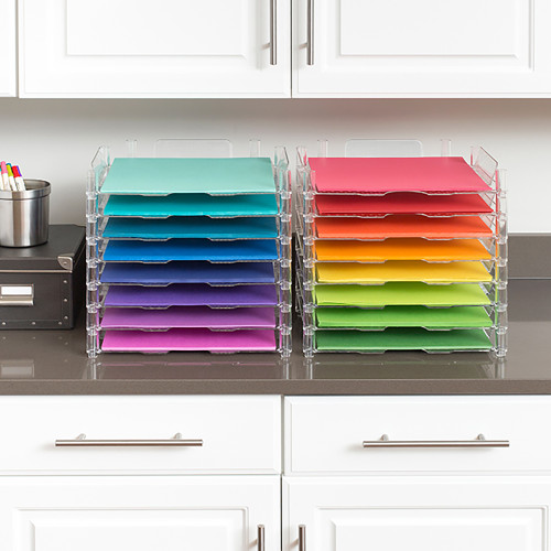 We R Stackable Acrylic Paper Trays 4/Pkg-Clear 12"X13" - 660476