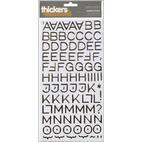 American Crafts Foil Alphabet Stickers-Hardcover-Gold, 191/Pkg - 53283 - 718813532839