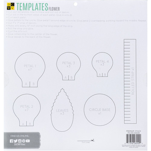 DCWV Single-Sided Specialty Stack 12"X12" 12/Pkg-Paper Backed Denim Fabric - PS010039