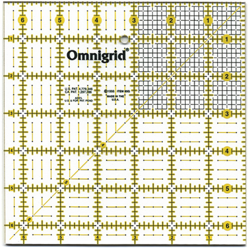 Omnigrid Ruler W/Grid 6.5"X6.5"- - R65G - 762511100654