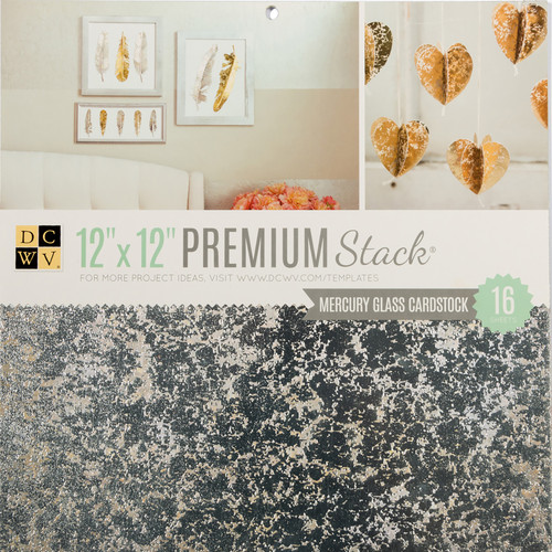 DCWV Single-Sided Specialty Stack 12"X12" 16/Pkg-Mercury Glass Foil - PS010049