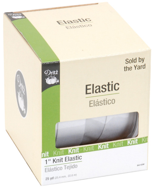 Dritz Knit Elastic 1"X25yd-White - 9418-W - 072879094183