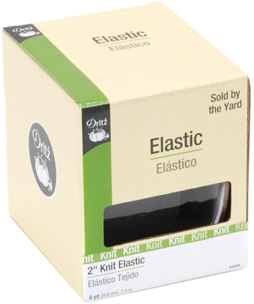 Dritz Knit Elastic 2"X8yd-Black - 9483-B - 072879994834