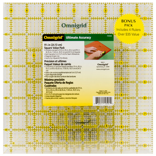 Omnigrid Ruler Value Pack 4/Pkg-2.5", 4.5", 6.5" & 9.5" - R2595S - 762511125954