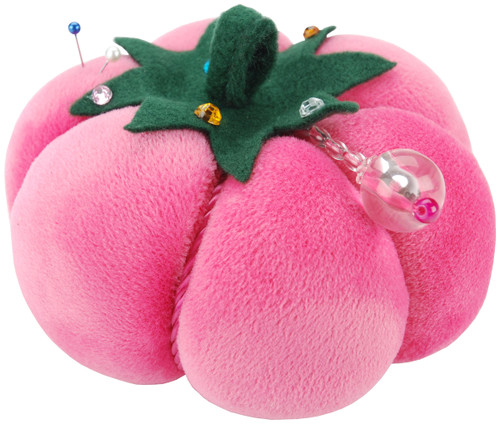 Dritz Velvet Tomato Pin Cushion-Pink - 653-115