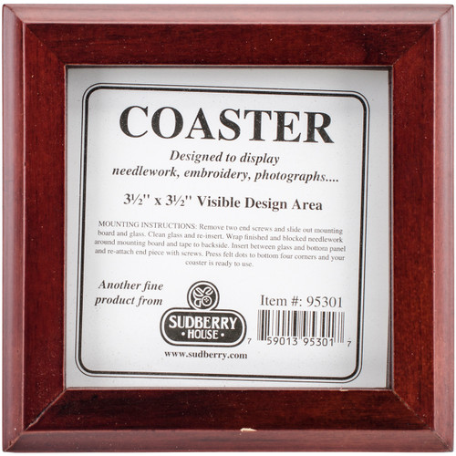 Sudberry House Cherry Square Wood Coaster 4.5"X4.5"-Design Area 3.5"X3.5" - 95301 - 759013953017