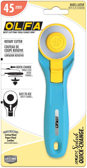 OLFA Quick-Change Rotary Cutter 45mm-Aqua - RTY-2/C - 091511610833