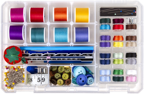 ArtBin Sew-Lutions Bobbin & Supply Box-10.75"X7.375"X1.75" Translucent - 6911AB ArtBin Sew-Lutions Bobbin & Supply Box-10.75"X7.375"X1.75" Translucent - 6911AB