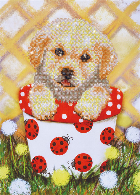 Diamond Dotz Diamond Art Kit 15"X19.5"-Pup In Pot - DD7013