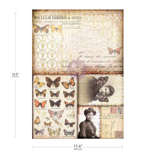 3 Pack - Finnabair A3 Decoupage 11.7"x16.5"-Southhampton Butterflies - 5A00371L-1H82X - 655350679491 3 Pack - Finnabair A3 Decoupage 11.7"x16.5"-Southhampton Butterflies - 5A00371L-1H82X - 655350679491