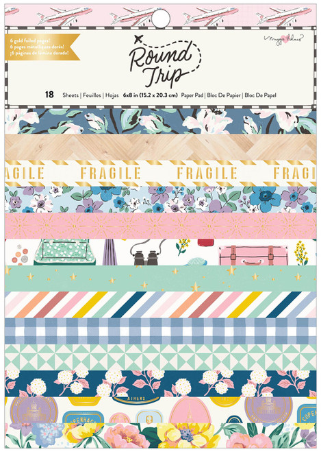 American Crafts Single-Sided Paper Pad 6"X8" 36/Pkg-Maggie Holmes Round Trip - MH013592 American Crafts Single-Sided Paper Pad 6"X8" 36/Pkg-Maggie Holmes Round Trip - MH013592