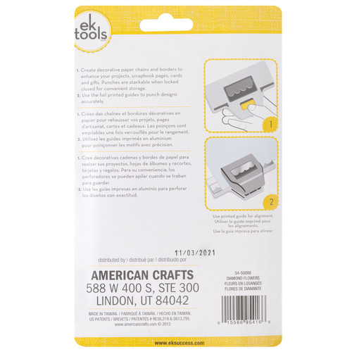 EK Large Edge Punch-Diamond Flowers, 1.25"X2.5" - E5450088