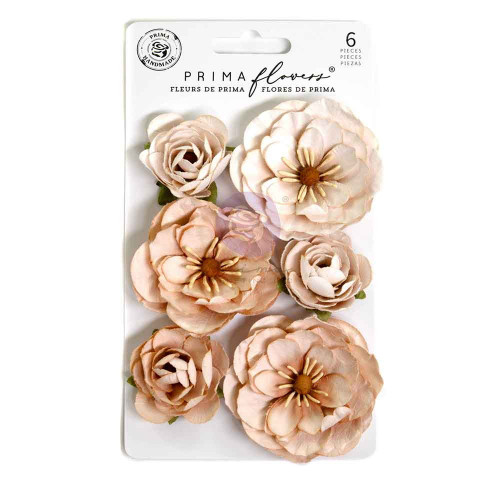Prima Paper Flowers 6/Pkg-Pumpkin Dust, Bewitched - 5A003722-1H829 - 655350680565