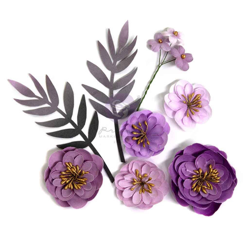 Prima Paper Flowers 8/Pkg-Enchanted Voilet, Bewitched - 5A003725-1H826