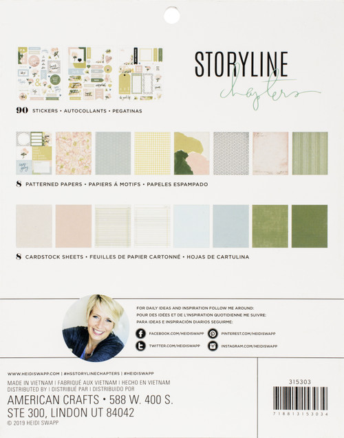 Heidi Swapp Storyline Chapters Project Pad 7.5"X9.5"-The Planner, 122 Pieces - HS315303